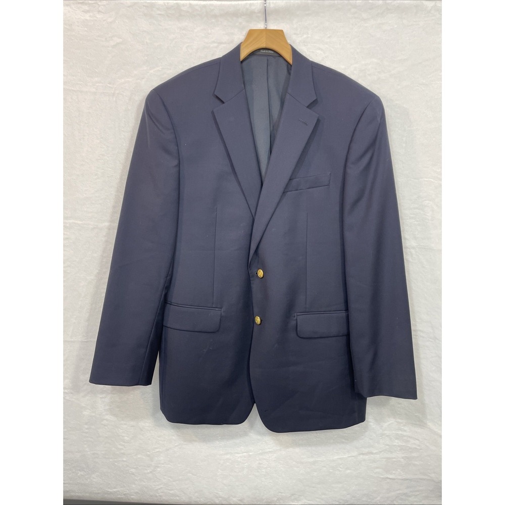 Lauren Ralph Lauren Men's Navy Blue 100% Wool Blazer Gold Buttons Size 42R